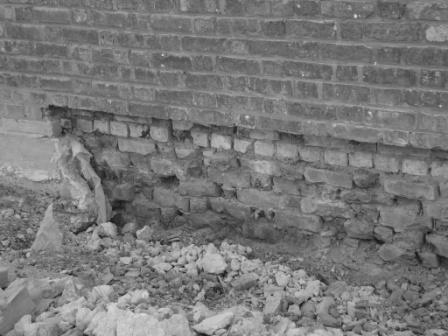 Crack #2 Large Hole Along the west wall, our school foundation was dug up to a depth of 6
