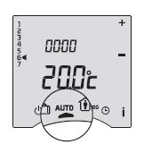 Programujemy datę zakończenia pracy w tym trybie oraz ustawiamy temperaturę zadaną: 2.