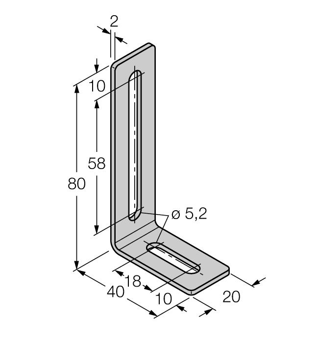 w opakowaniu M2-Q25L 6901046 Uchwyt montażowy dla czujnika przemieszczenia liniowego Q25L; aluminium; 2 szt.