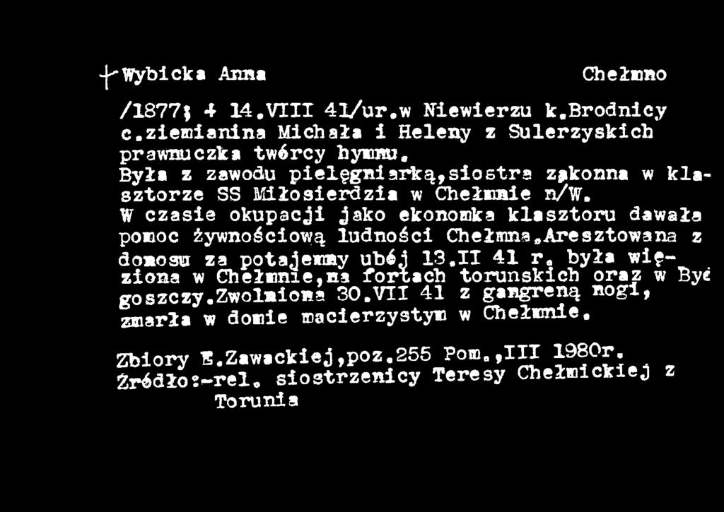 donosu za potajemny ubój 13.11 41 r.