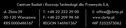 ZAPYTANIE OFERTOWE NR 01/02/2016/RPO1.2 z dnia 24.02.2017 r. Wprowadzenie Centrum Badań i Rozwoju Technologii dla Przemysłu S.A. zaprasza do składania ofert w zakresie dostawy reaktora ALD do realizacji prac badawczych w ramach planowanego do dofinansowania Projektu pt.