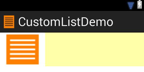 Example 8: Customized Lists Problem: Designing Custom Rows: Each UI row