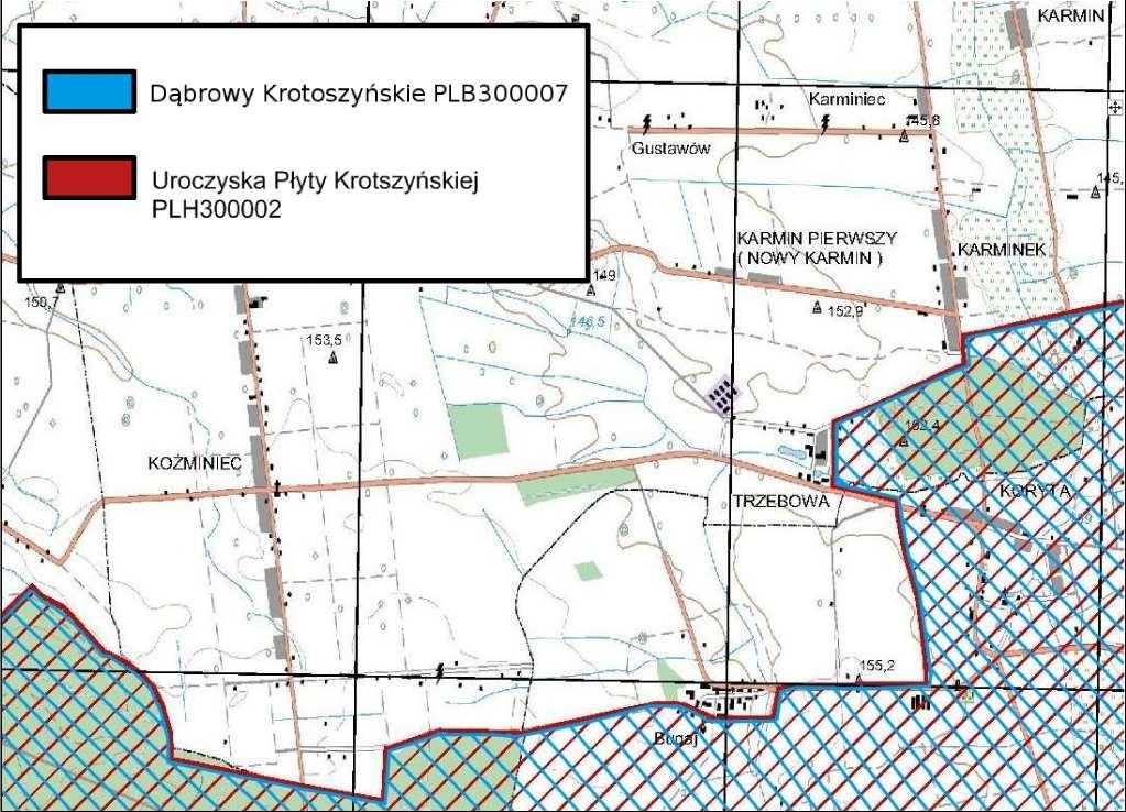 Rys. 14 Rozmieszczenie obszarów Natura 2000 w granicach gminy Dobrzyca źródło: opracowanie własne na podstawie Aktualizacji Programu ochrony Środowiska dla Gminy Dobrzyca na lata 2011-2014 z