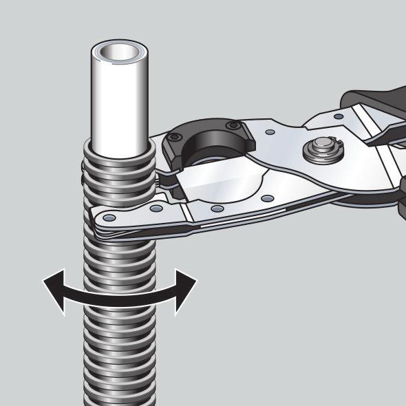 Obsługa Średnice 16 25 mm Przyciąć rurę ochronną za pomocą obcinaka do rur ochronnych (nr wzoru 5341).