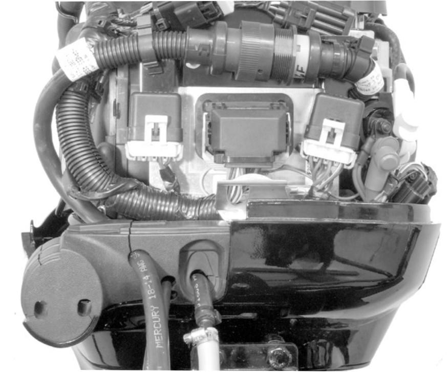 INSTALACJA Podłączyć 14-stykowe złącze do wiązki przewodów silnik i zmocowć złączkę z pomocą zcisku ustljącego.