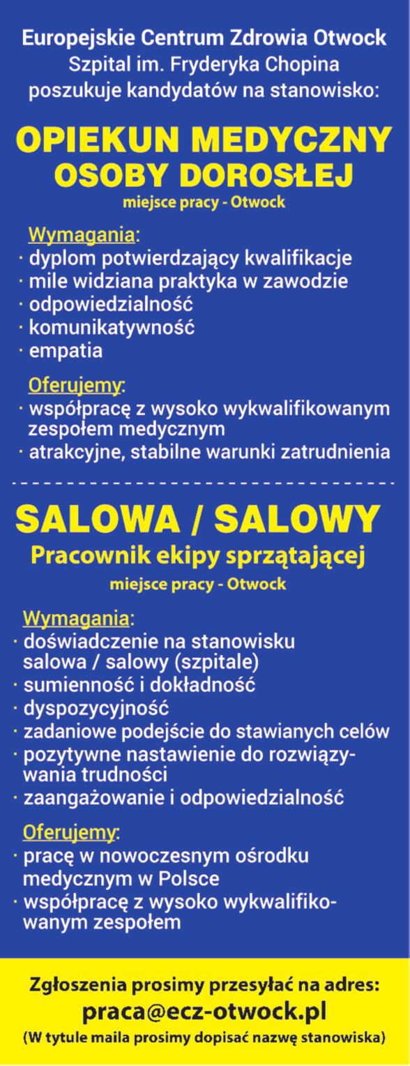 powierzonych zadań. oferujemy: umowę o pracę; pracę w doświadczonym zespole; niezbędne narzędzia do pracy.