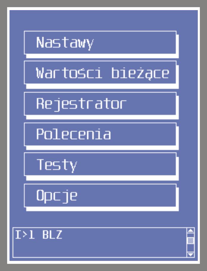 WYŚWIETLACZ: Przycisk TAB okno główne Umożliwia przełączanie kursowa pomiędzy częścią główną, a częścią przeznaczoną do wyświetlania komunikatów WWZ (jeśli ilość komunikatów nie mieści się w dwóch