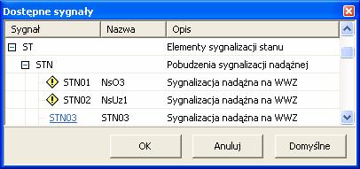 Na wejścia (pobudzenia) elementów specjalnych można podać każdy sygnał z listy sygnałów wejściowych sterownika, przedstawionych w punkcie 7.