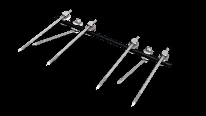 Stabilizatory ExFIX IV / External fixators ExFIX IV ŚREDNICE GROTOWKRĘTÓW diameter of threaded pin ROZMIAR BEKI ŁĄCZĄCEJ* size of bar MATERIAŁ ZACISKÓW material of clamps