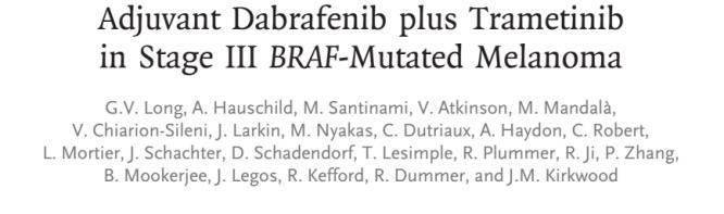 SLIDES ARE THE PROPERTY OF THE AUTHOR. PERMISSION REQUIRED FOR REUSE. Dabrafenib + trametynib COMBI-AD: STUDY DESIGN PRESENTED AT ESMO 2017.