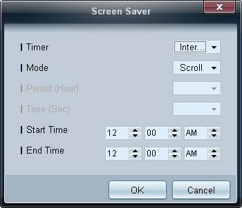 Screen Saver Funkcja ta zapobiega wypalaniu powidoków, gdy na ekranie wybranego urządzenia przez dłuższy czas wyświetlany jest nieruchomy obraz.