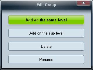 1 Kliknąć prawym przyciskiem myszy i wybrać opcję Group Edit w obszarze listy urządzeń po lewej stronie okna aplikacji.