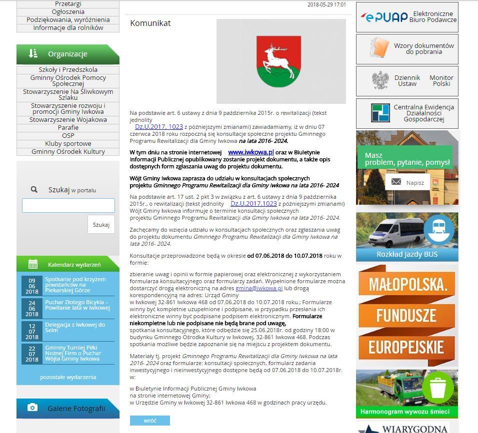 zamieszczonym w formie elektronicznej na stronie internetowej: www.iwkowa.