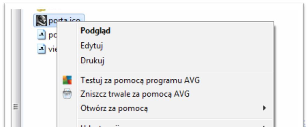 3. Kliknij prawym klawiszem na pliku, z wyświetlonego menu kontekstowego wybierz polecenie Kopiuj. Plik zostanie skopiowany do schowka. 4.