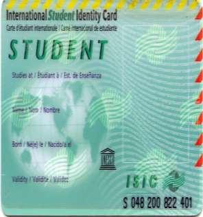 napisem ISIC International Student Identity