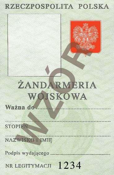 Strona 2 1) napis: RZECZPOSPOLITA POLSKA koloru czarnego, 2) orzeł biały w koronie na tle czerwonym, 3) w ramce zdjęcie i pieczęć wyciskowa Ø 20, 4) poniższe napisy wykonane na tle wzoru odznaki