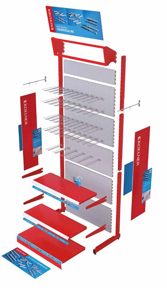 ELEMENTY SYSTEMU EKSPOZYCYJNEGO ELEMENTY REGAŁU ELEMENTY IDENTYFIKACJI WIZUALNEJ RAMA TOPPERA PANEL GÓRNY (TOPPER) RAMA REGAŁU