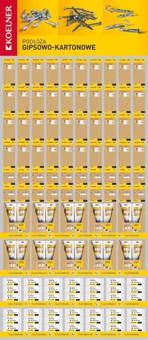 PLANOGRAMY OFERTA DIY PODŁOŻA G-K H H H H H H P P P P PODŁOŻA G-K WARIANT I Ilość pudełek: H H H H H H P P P P Indeks Rozmiar opakowania Ilość szt. w opak.