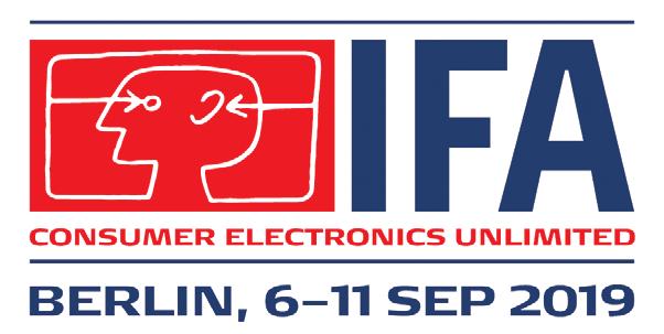 22 6 11 września IFA 2019 Berlin (Niemcy), Messe Berlin Międzynarodowa Wystawa Elektroniki Użytkowej i Sprzętu AGD, prezentująca najnowsze produkty i innowacyjne rozwiązania.