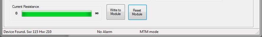 Pole General Przycisk Write to Module zapisuje nowe ustawienia do jednostki. Przycisk Reset Module może być używany do kasowania bieżących alarmów.