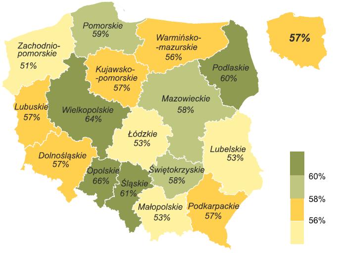 Paradoksy Podkarpacia Osoby zadowolone z materialnych warunków