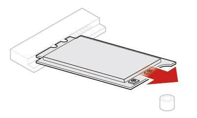 c. Usuń kartę Wi-Fi. Rysunek 52. Wyjmowanie karty Wi-Fi d. Zainstaluj kartę Wi-Fi. Rysunek 53. Instalowanie karty Wi-Fi e. Podłącz anteny Wi-Fi.