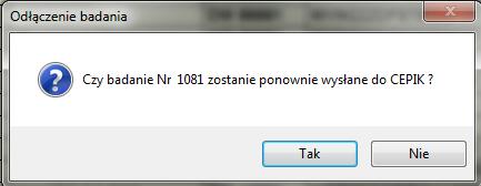 Tak jak dotychczas, będzie wymagane podanie identyfikatora diagnosty i hasła oraz pytanie o potwierdzenie wykonania operacji anulowania.