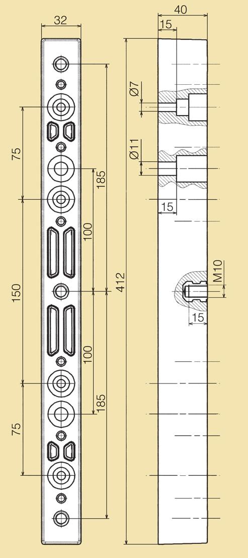 6052 13 monta na systemie szyn zbiorczych 185 mm Akcesoria