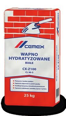 Wapno hydratyzowane białe Warunki wykonania Prace z użyciem wapna hydratyzowanego wykonywać przy temperaturze otoczenia od +5 C do +30 C.