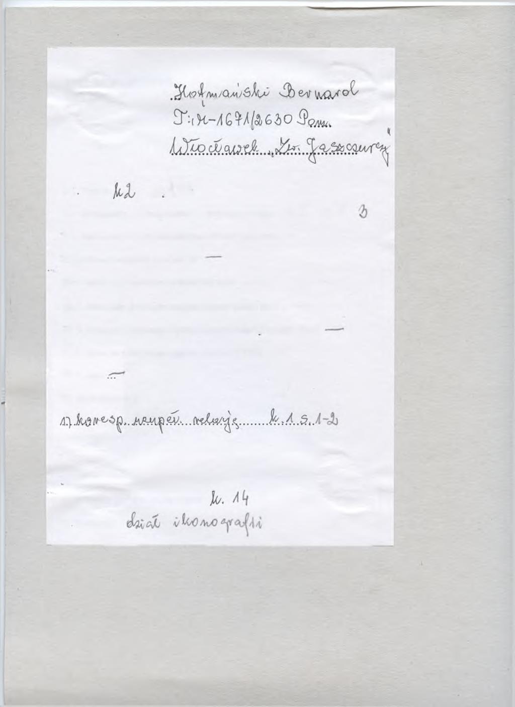 SPIS ZAWARTOŚCI TECZKI l. / l R e la c ja \ 'H i I./2.