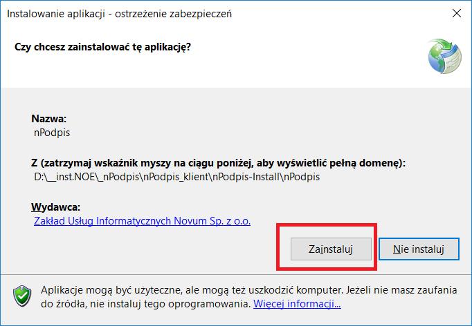 exe; kliknij przycisk Zainstaluj; Definiowanie profilu: kliknij przycisk Załóż nowy profil; wpisz kod wygenerowany podczas dodawania urządzenia w