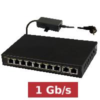 10/100 Mb/s IEEE 802.3af/at, 52VDC; 30W/port (PoE+)/ max.