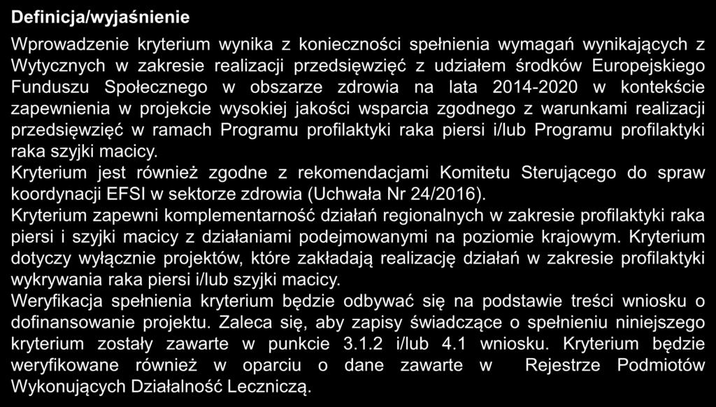 Zmiana w zakresie kryteriów specyficznych dostępu (autopoprawka) cd.