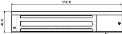 8. WYMIARY Wymiary zwory : L x W x D = 266 x 76 x 39 mm 266 Uwaga: Zwory podwójne 600DU i 600DM wszystkie wymiary poza długością która wynosi 532 mm, mają