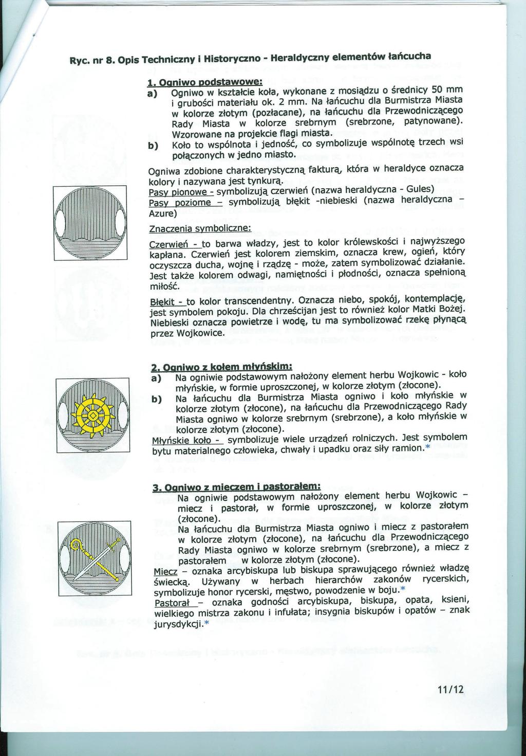 Województwa Œl¹skiego Nr 45 3278 Poz. 960 Ryc. Nr 8. Opis Techniczny i Historyczno-Heraldyczny elementów łańcucha 1.