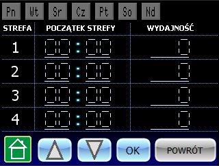 Kolejny krok to możliwość wprowadzenia korekty ustawień dla strumienia powietrza nawiewanego lub wyciąganego.