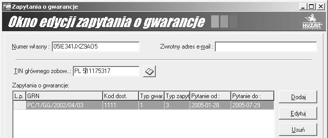 Obecnie umoŝliwia wysyłanie i odbiór komunikatów opisanych poniŝej oraz współpracuje z modułem gwarancji tranzytowych.