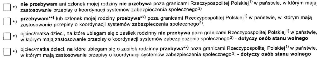 2) OŚWIADCZENIA SŁUŻĄCE USTALENIU PRAWA DO ŚWIADCZENIA PIELĘGNACYJNEGO 2.