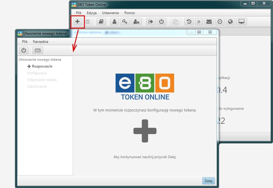 nowego tokena, należy kliknąć Dalej.