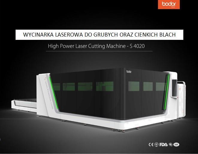 Wycinarka laserowa model S4020 Maszyna spełnia wymagania dotyczące obróbki elementów dla większości branż, zachowuje stabilną precyzję działania.