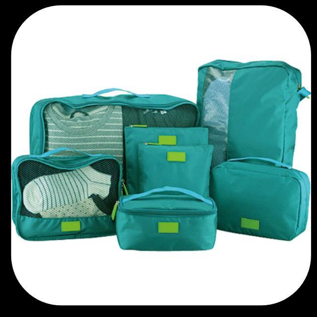 dokumenty podróżne, torby kosmetyczne podróżne, poduszki podróżne, maski na oczy i koce, torby na kółkach, plecaki, namioty, latarki LED, zestawy piknikowe itp.