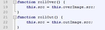 I. Rollover Rollover - metoda II Ad. 19 - To właśnie w tym miejscu następuje podmiana obrazków po wskazaniu kursorem myszy obrazka podstawowego.