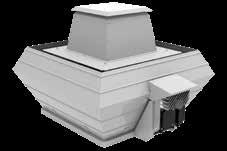 Wentylator dachowy Wielkość: 355 łatwość montażu, stabilna, odporna na warunki atmosferyczne obudowa, konwencjonalny silnik poza przepływającym strumieniem powietrza, regulacja obrotów zintegrowaną