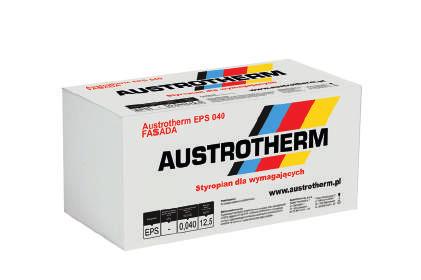 Austrotherm EPS 040 FASSADA PRZEZNACZENIE I ZAKRES STOSOWANIA Płyty ze styropianu Austrotherm EPS 040 FASSADA zaleca się stosować w budownictwie w zestawach wyrobów, w których potwierdzono