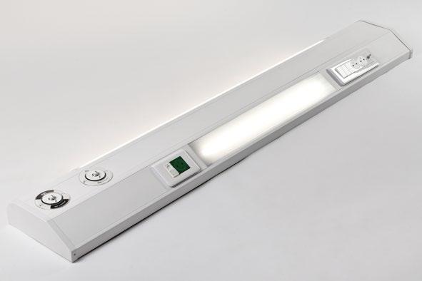 night mode 4. 230V electric sockets. IT sockets 6. potential compensation socket 7. light switch 8. medical gas consumption point The whole panel made from aluminum profiles, powder coated in white.