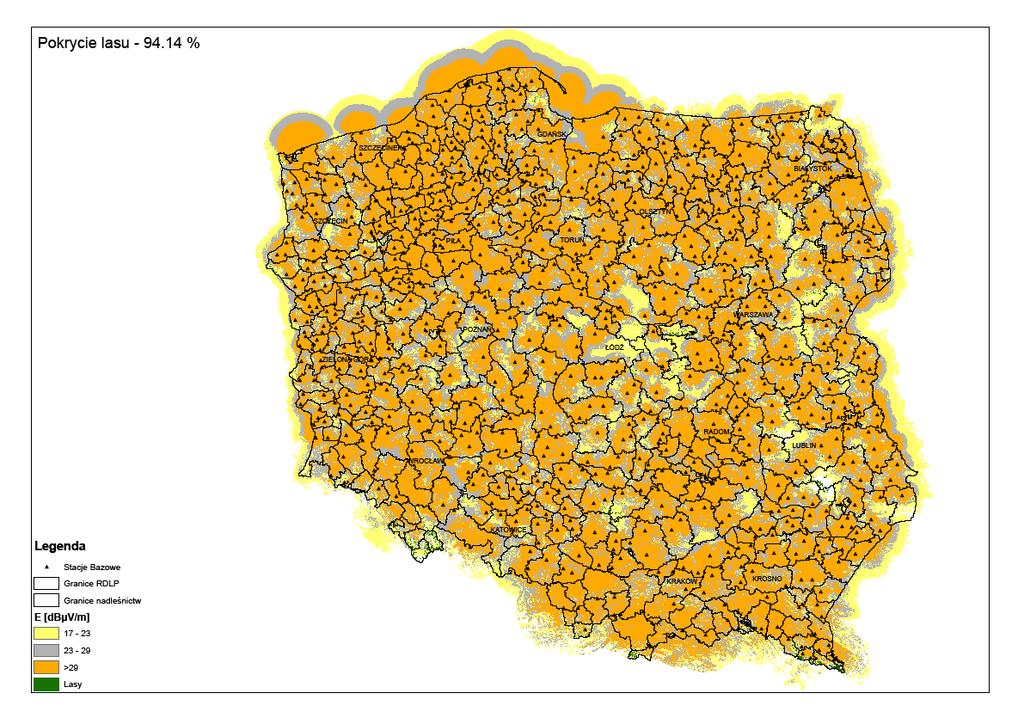 Przykładowe wyniki analiz rozkładu natężenia