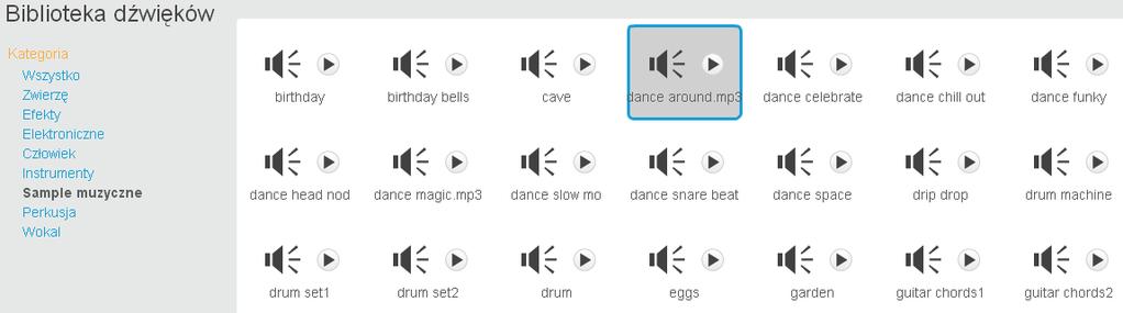 W tej zakładce pisaliśmy skrypt Tu kliknij, by wybrać dźwięk Otwieranie
