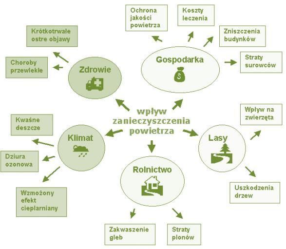 Skutki smogu i niskiej emisji W Polsce z powodu chorób wywołanych zanieczyszczonym powietrzem rocznie