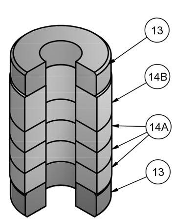 Pierścień dystansowy * Konstrukcja z korpusem ze stopu niklu N10276 dostarczana jest ze sprężyną ze stopu niklu N10276 / 13 Tuleja (2) Węgiel z grafitem 14 17 Pierścienie dławnicy (3) Sprężyna
