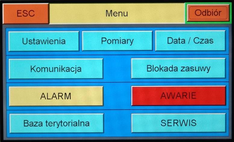 zmianę podstawowych parametrów pracy stacji pozycja: Ustawienia 2. ustawienie daty i godziny, oraz harmonogramu pracy stacji zlewnej - Data / Godz. 3.